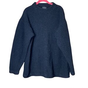 Walker Slater Pure Wool Woven Chunky Knit Sweater L Grey Classic Preppy